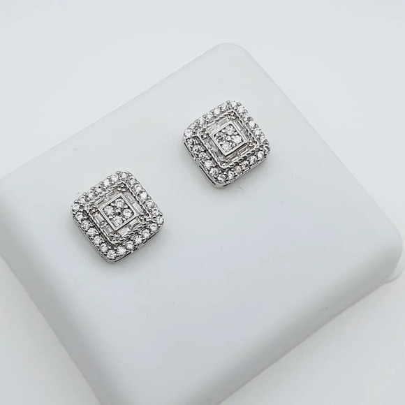 "925 Sterling Silver Plated CZ Earrings, EVBRS467 - Picture 1 of 9